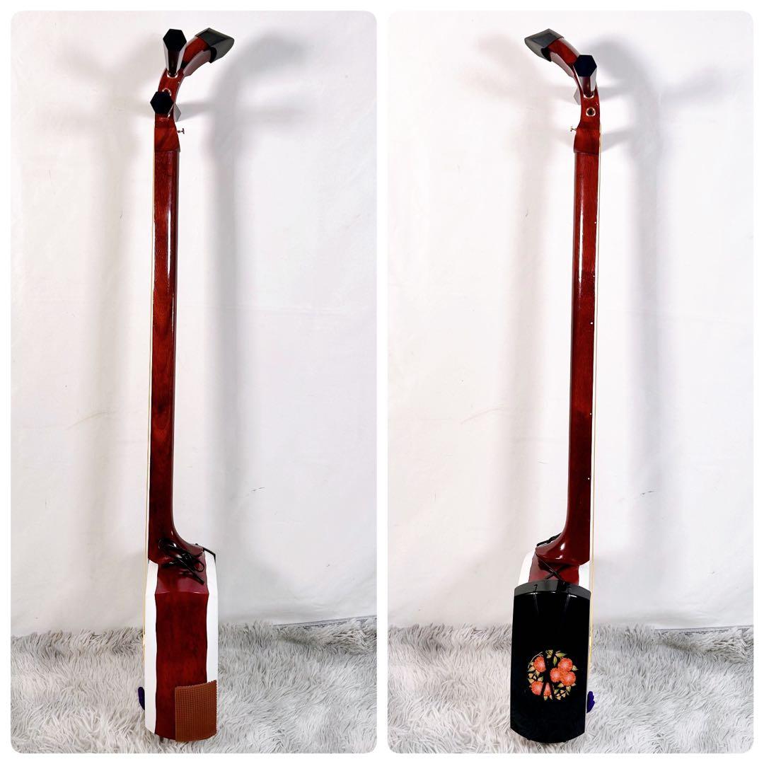 津軽三味線　高級花林　太棹　皮破れなし　天神欠けなし　ケース付　東さわり　延棹