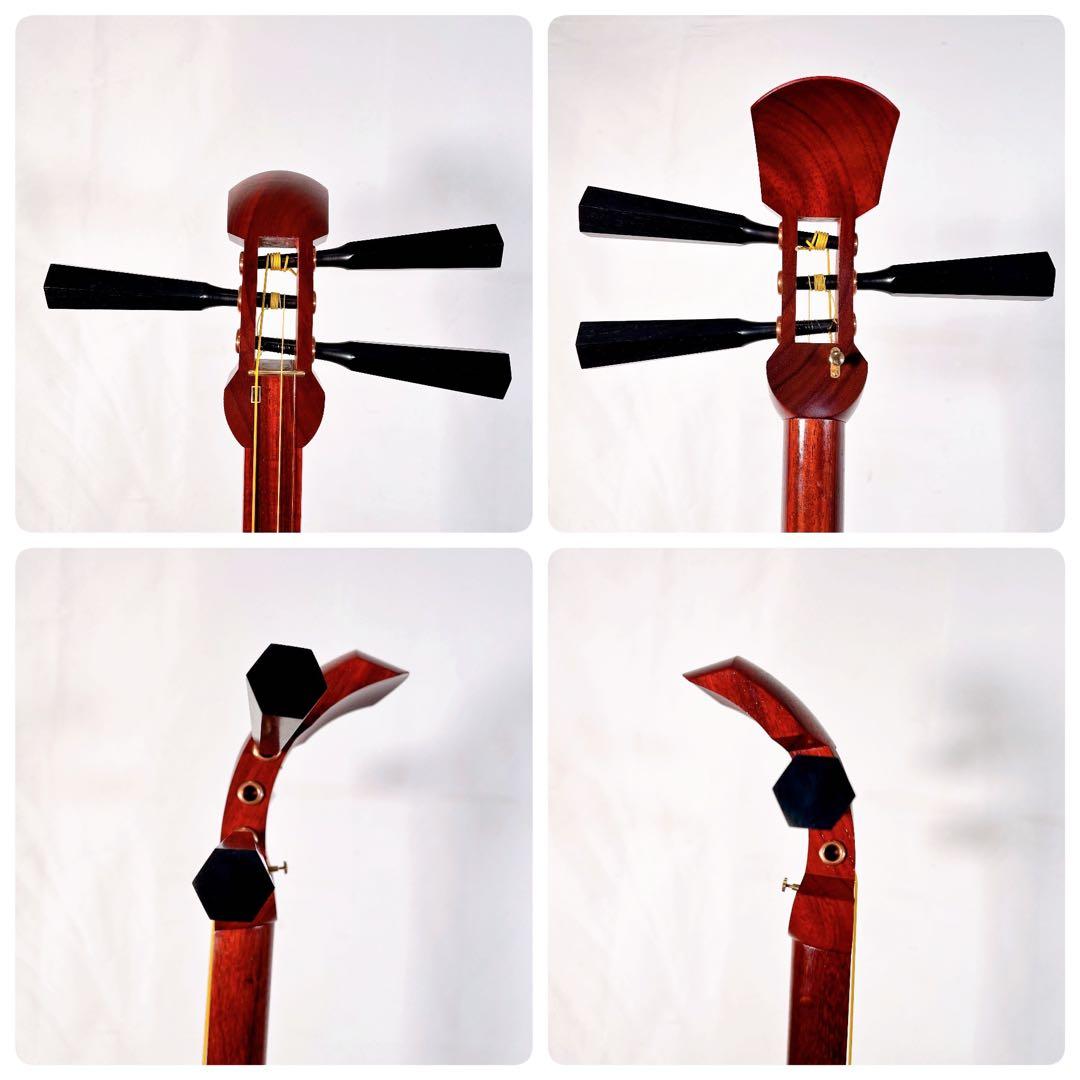 津軽三味線　高級花林　太棹　皮破れなし　天神欠けなし　ケース付　東さわり　延棹