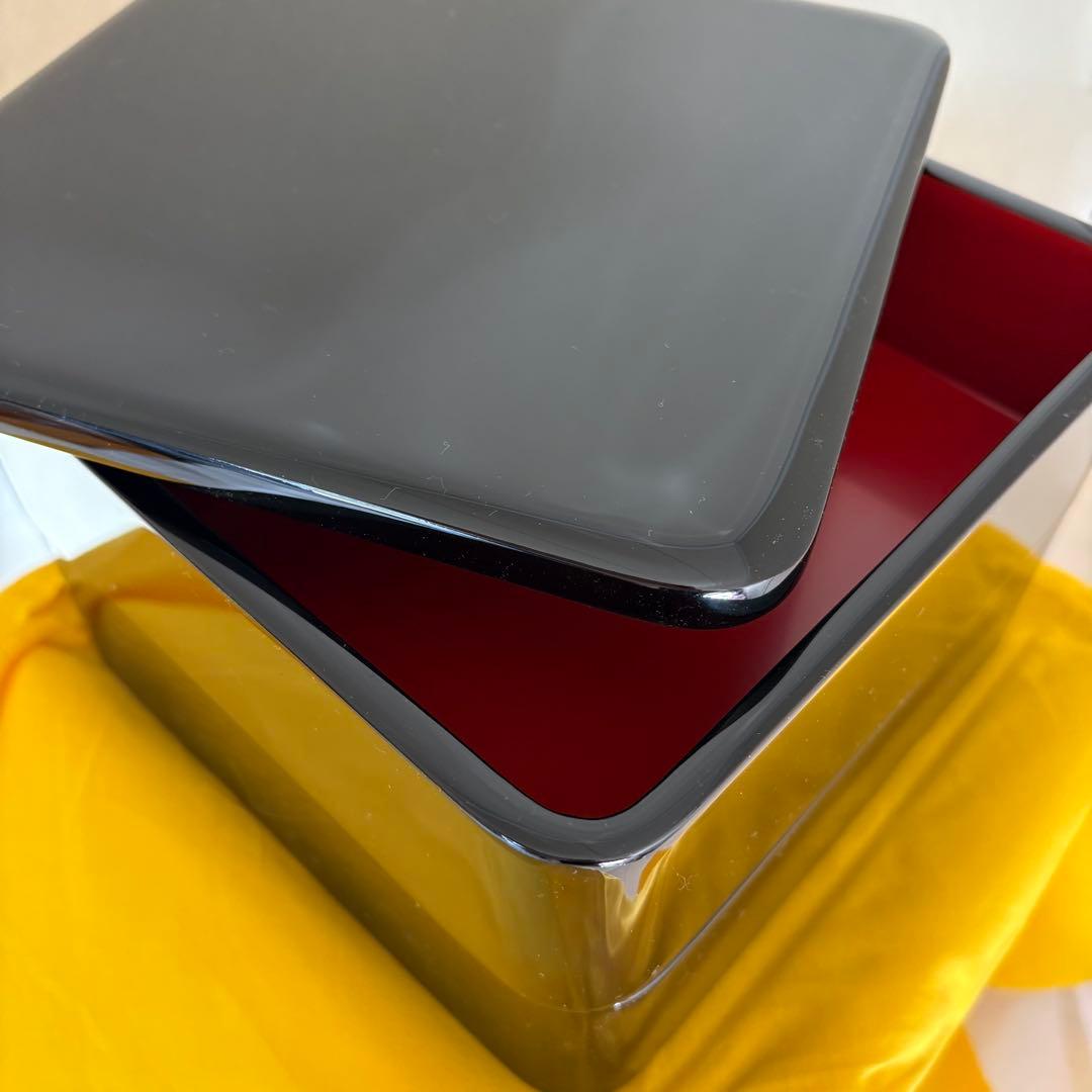 【新品 未使用】 輪島塗り 二段重 黒重箱　お正月