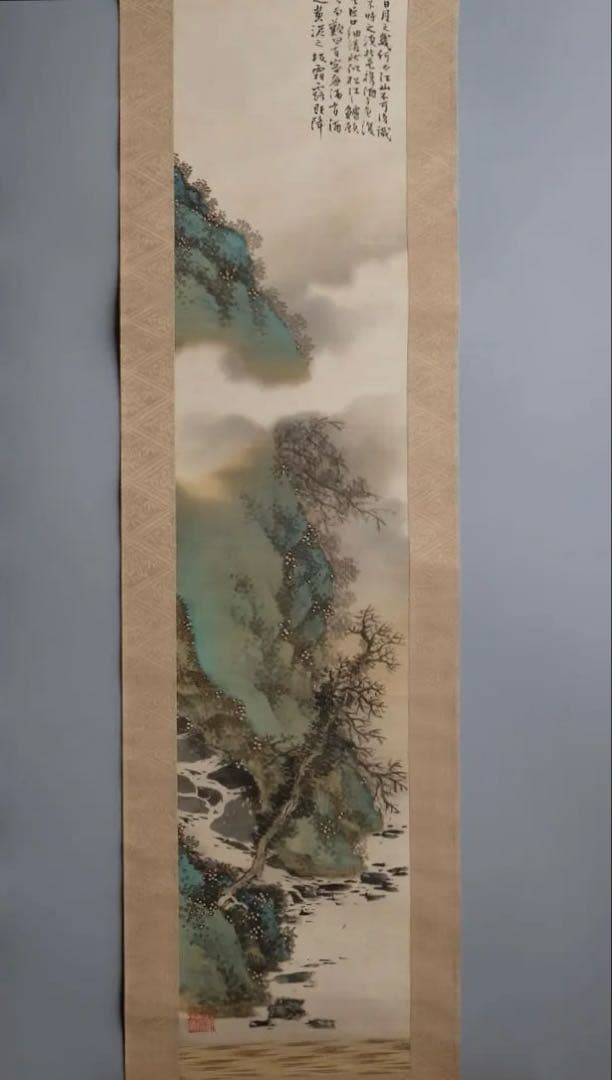 「赤壁自画赤壁前游之図」双幅並び置き、桐箱付き