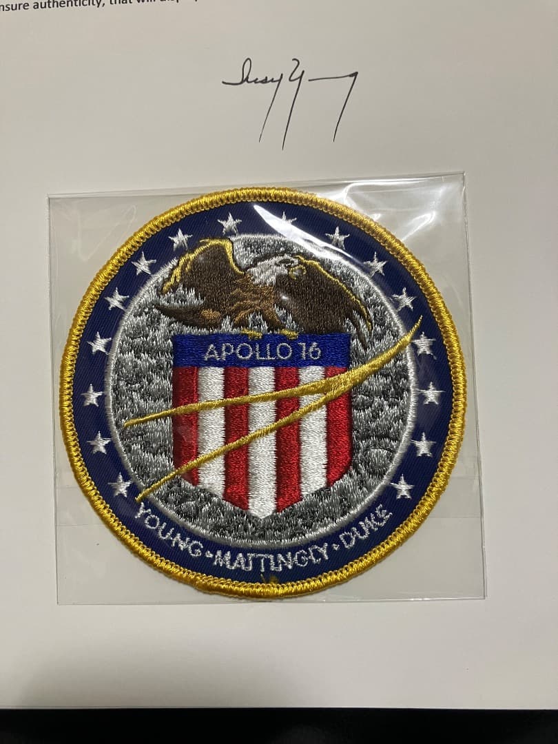 希少 アポロ16号 実飛行ミッションパッチ (認定書付き)