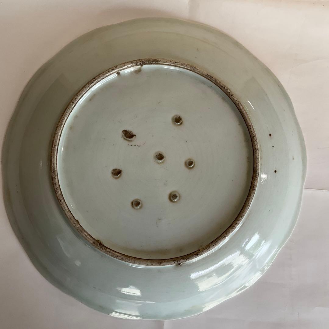 古伊万里　染付草花文尺皿　江戸時代中期〜後期頃　優品