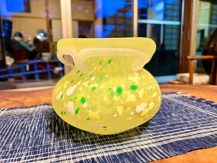 文化勲章受章作家　藤田喬平作　手吹『彩雲』共箱入り