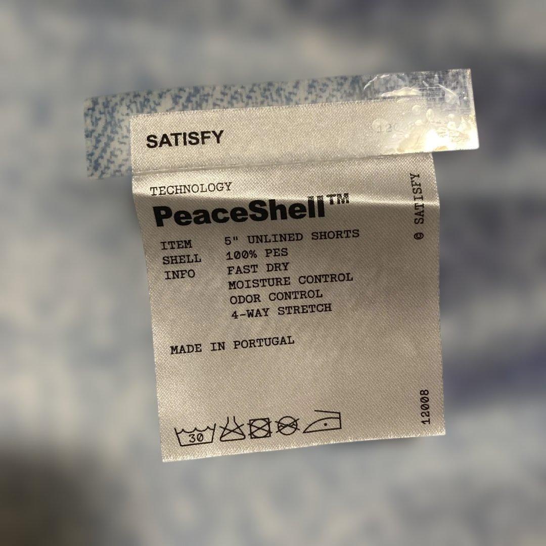 satisfy / ピースシェル デニム転写ランニングショーツ Mサイズ
