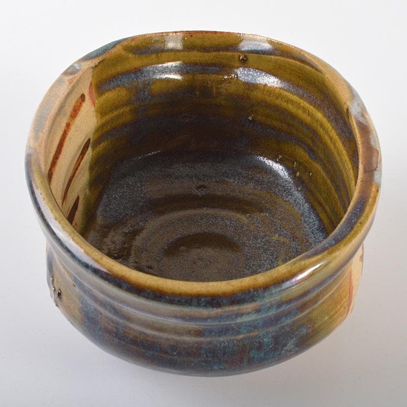 茶道具　織部焼　沓形茶碗　時代箱　V　R6456