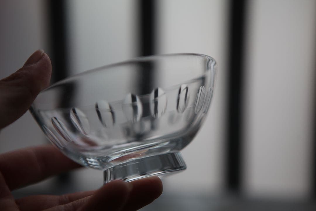 古道具　戦前　大正　昭和初期　蓋付ガラス碗　レア　B