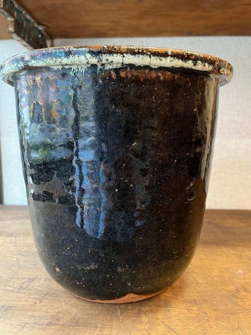 仙台　堤焼き　壺　⑤ 古民具　古雑貨　アンティーク