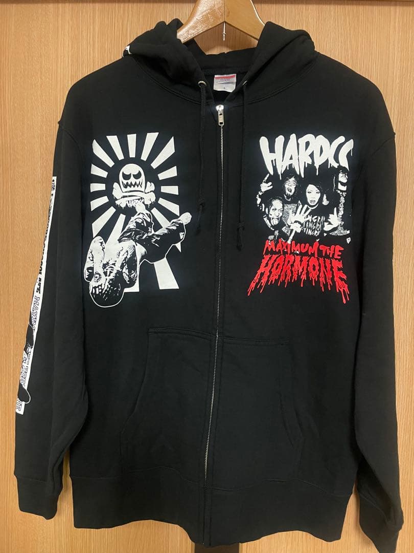 餅*様 マキシマムザホルモン 新品ハードコアチョコ ヘドバン大虐殺パーカーLサイ