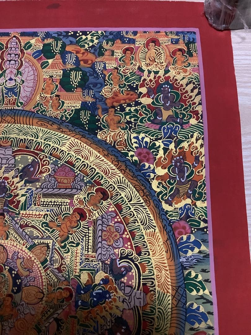 《 チベット密教　新品　1点物 》 手描き　曼荼羅　仏陀　釈迦　仏画　仏教　e9