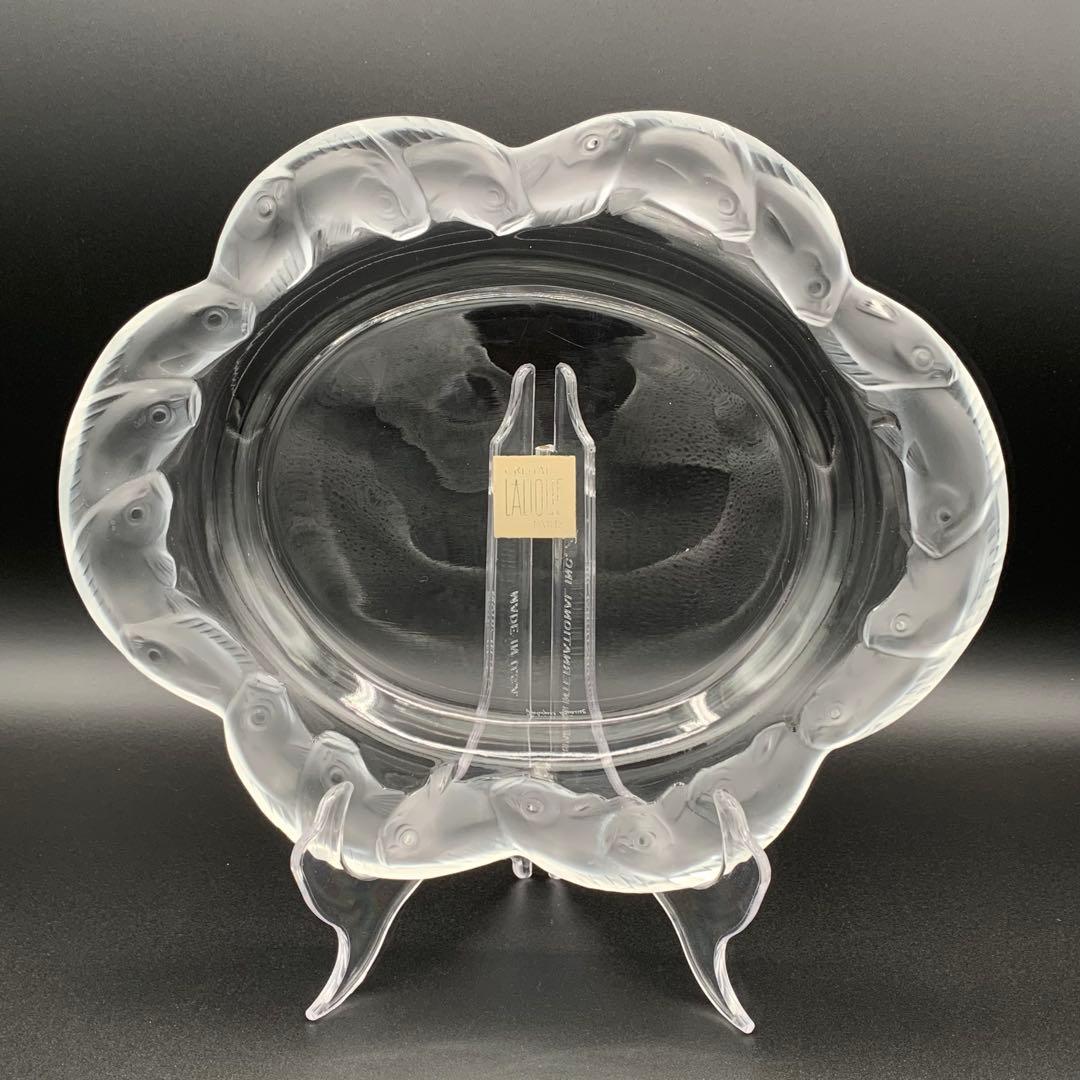 希少！ルネ・ラリック アンティーククリスタルガラスディッシュプレート　鯉模様　魚