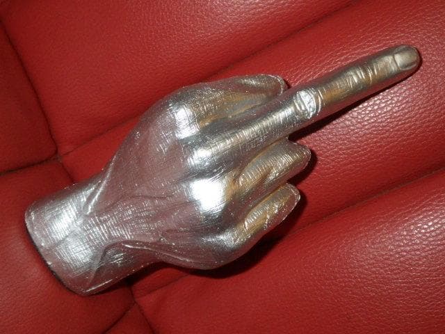 ファックサイン★置物★銀★25★ミドルフィンガー★Fuck★雑貨★インテリア