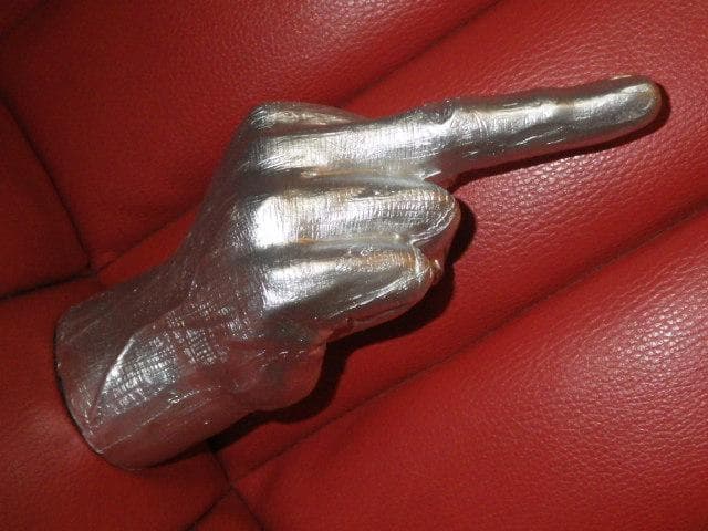 ファックサイン★置物★銀★25★ミドルフィンガー★Fuck★雑貨★インテリア