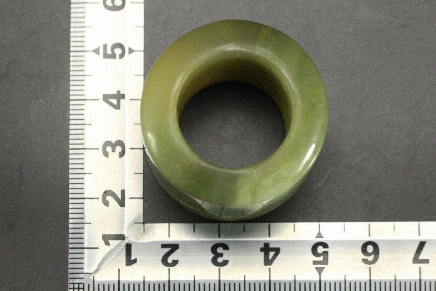 中国美術 青白玉 指貫 環 旧家蔵出