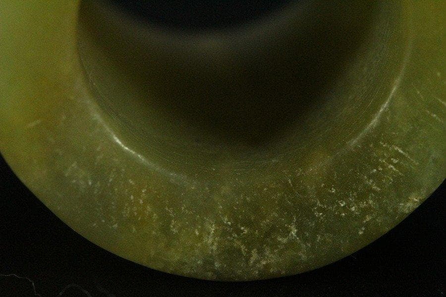 中国美術 青白玉 指貫 環 旧家蔵出