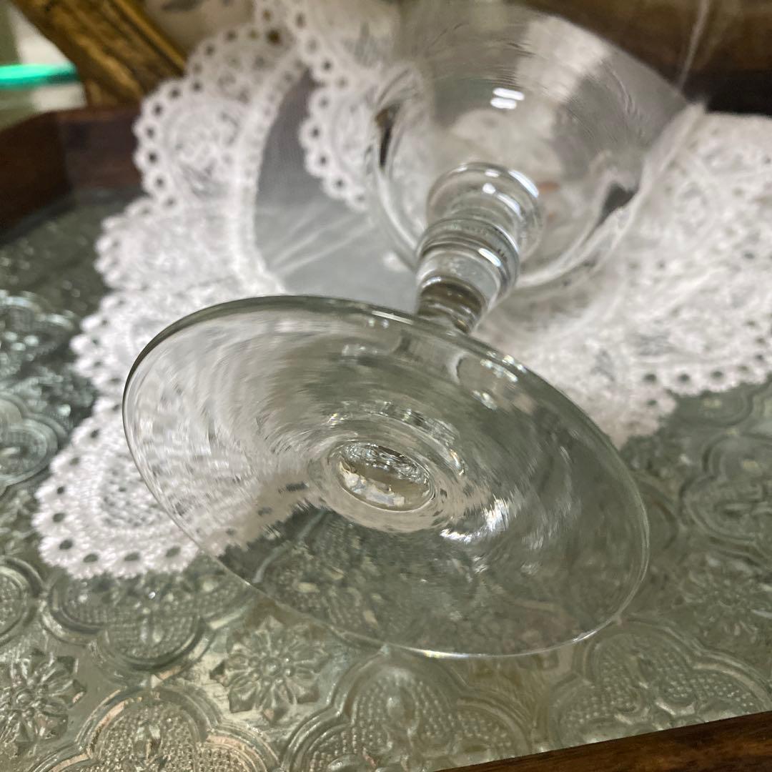 フランス　アンティーク　コミュニオン　グラス　初聖体　キリスト　カトリックの聖杯