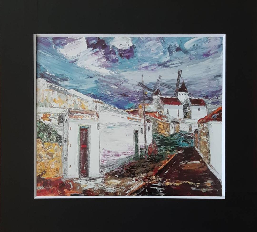 鈴木マサハル、「クリプターナ村」、希少画集の額装画、四季、風景