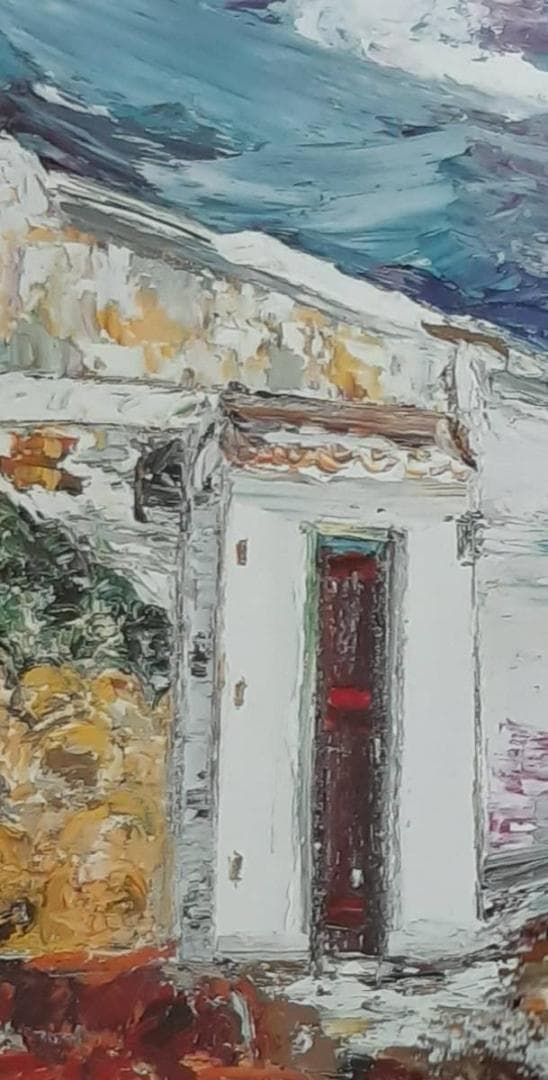 鈴木マサハル、「クリプターナ村」、希少画集の額装画、四季、風景