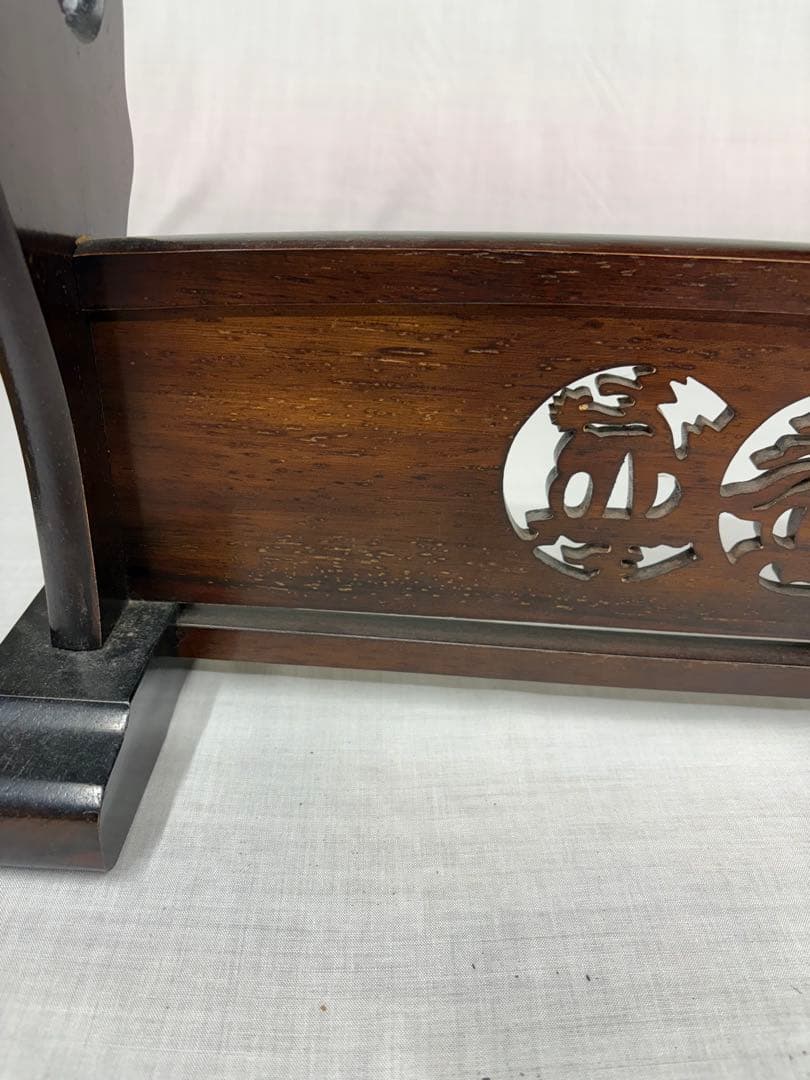 刀掛け 三本掛け 刀掛 透かし彫り 武具 骨董