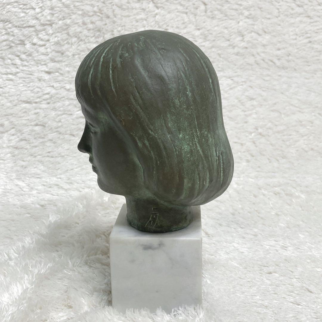 舟越保武 少女A アンナ 頭像 ブロンズ像 台座付き 彫刻 オブジェ