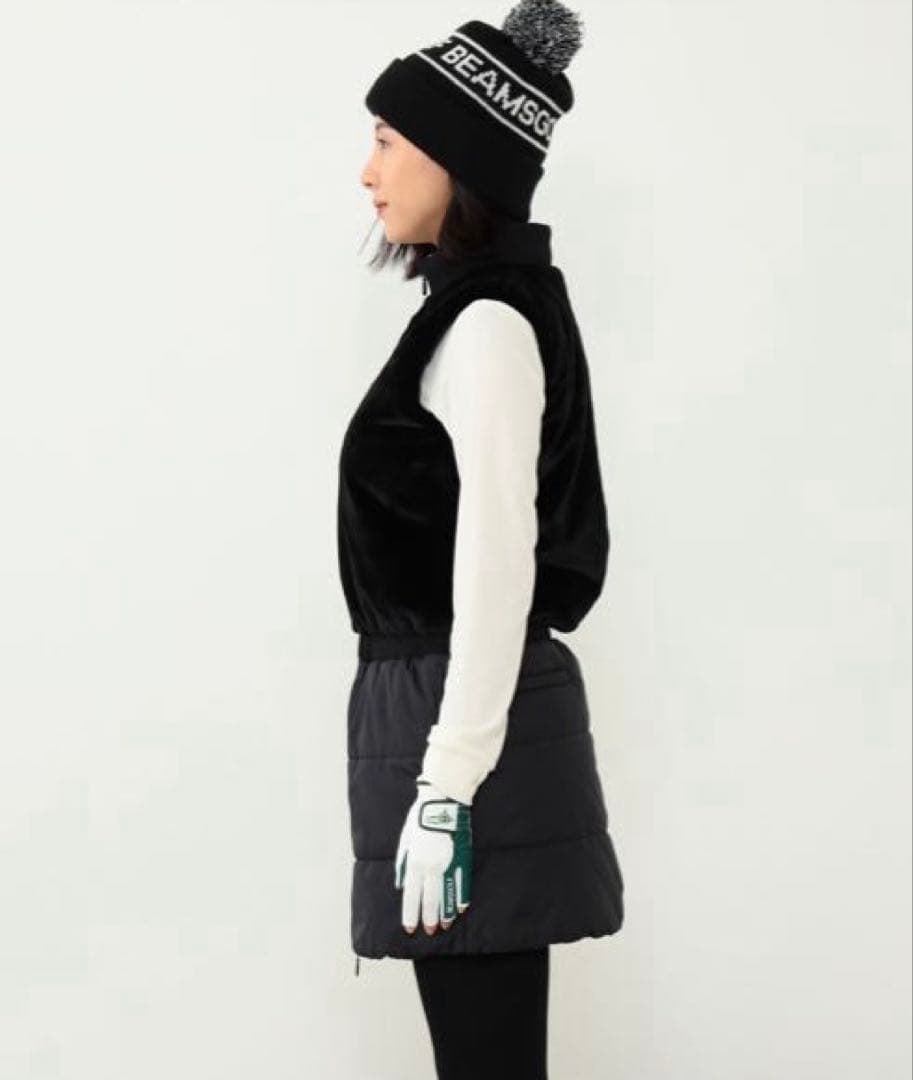 BEAMS GOLF ファー　中綿　ワンピース ブラック M