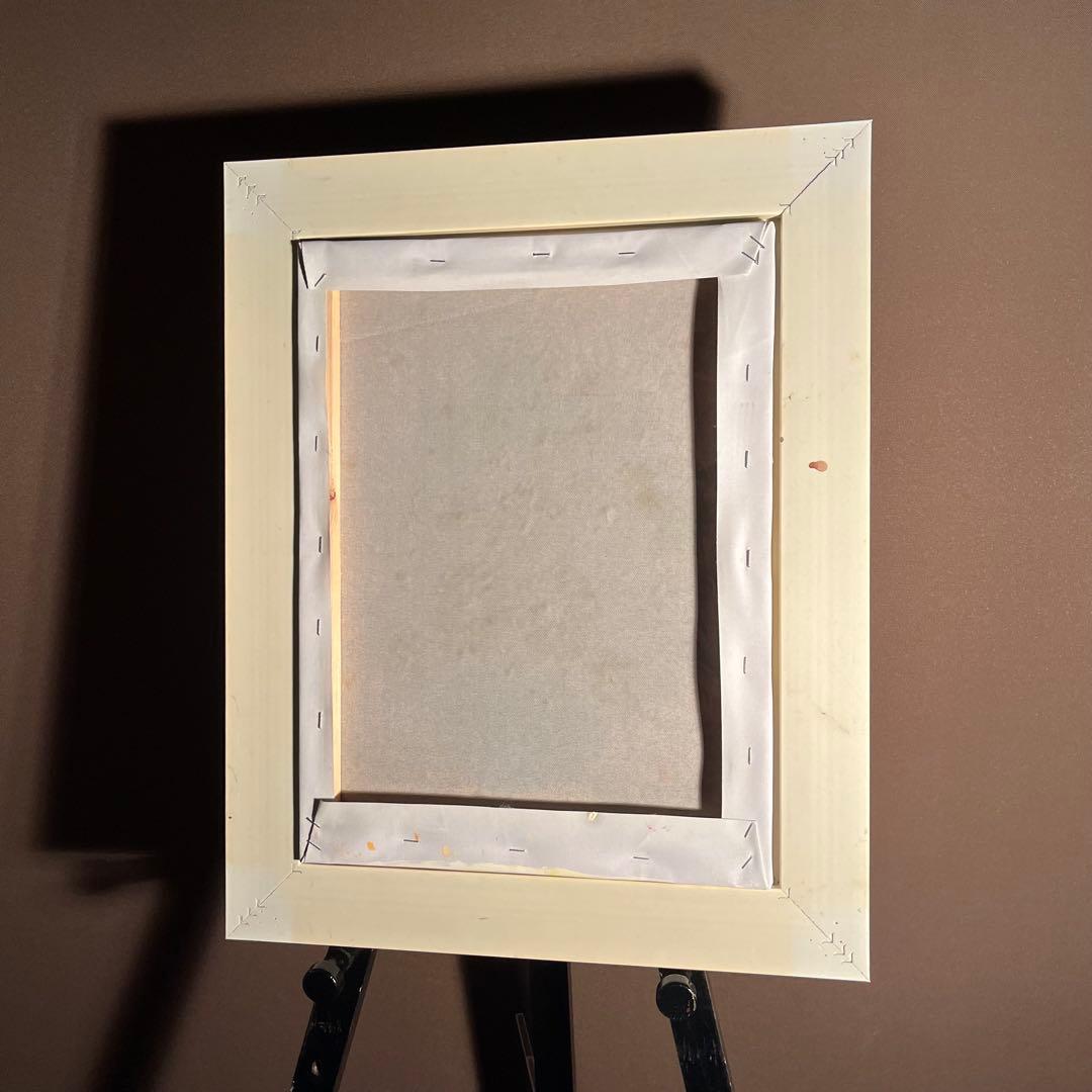 手書き油絵 花瓶の花 額付 絵画 インテリア 油彩画