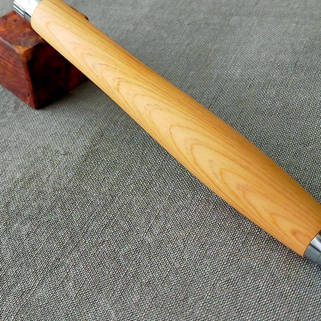 伊勢神宮　檜　ハンドメイド　木軸シャープペン　0.5mm　天然木　シルバー