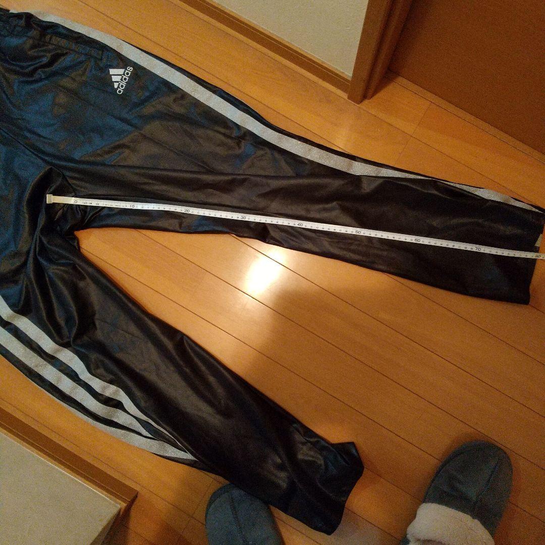 adidas ジャージ　上下セットアップ　黒白光沢　サイズO