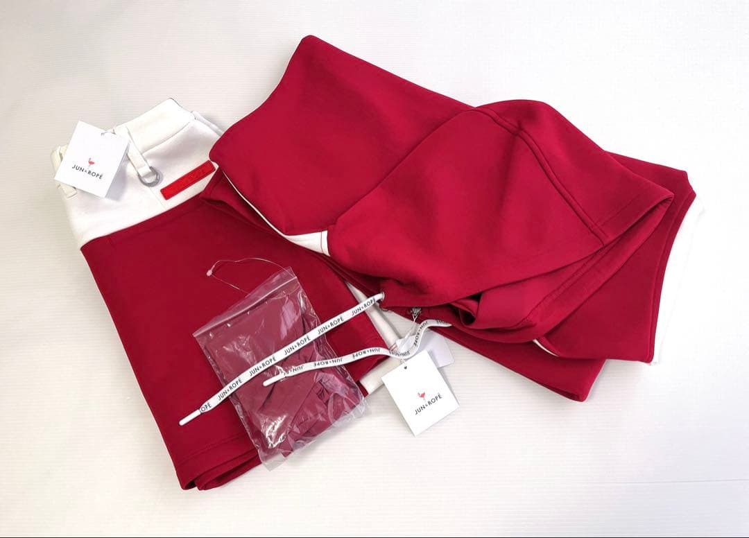 【新品タグ付き】ジュンアンドロペ セットアップ　レッド　ボンディング