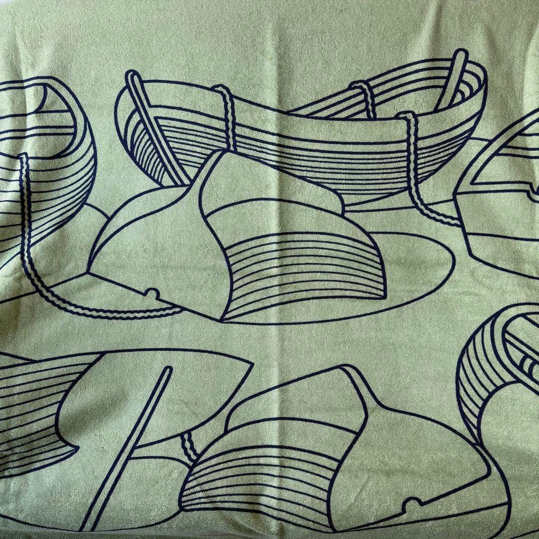 エルメス ヨッティング タラッサ ビーチタオル グリーン バスタオル 大判