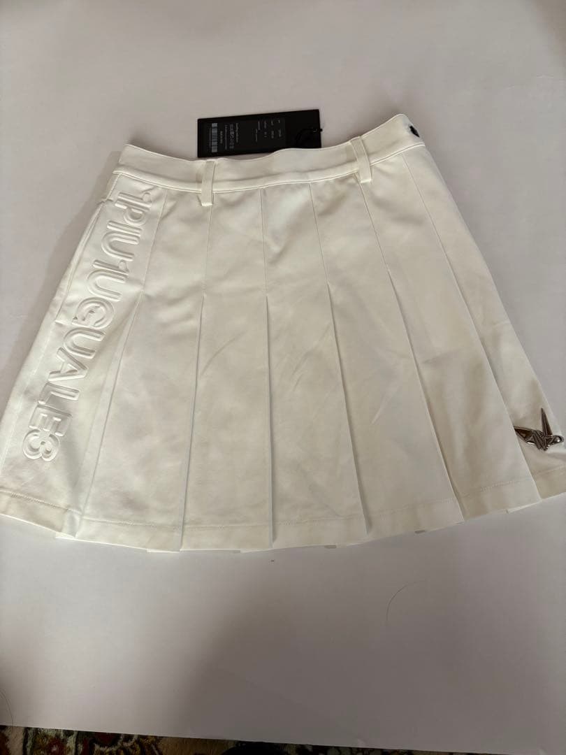 1piu1uguale3GOLFプリーツスカート　S 白⑦