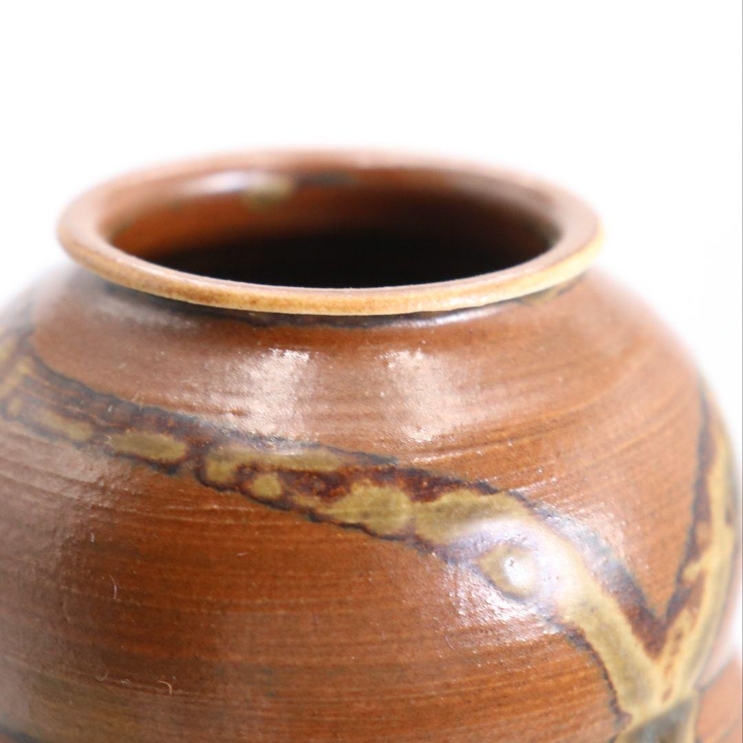 渡辺伸治作 中興名物 山雀写茶入 薩摩間道織留仕覆 茶道具 共箱　V912　N9