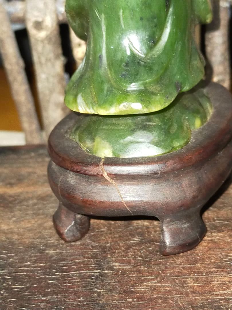 ♥値下げ！♥中国　翡翠　寿老人　置物　骨董　古玩