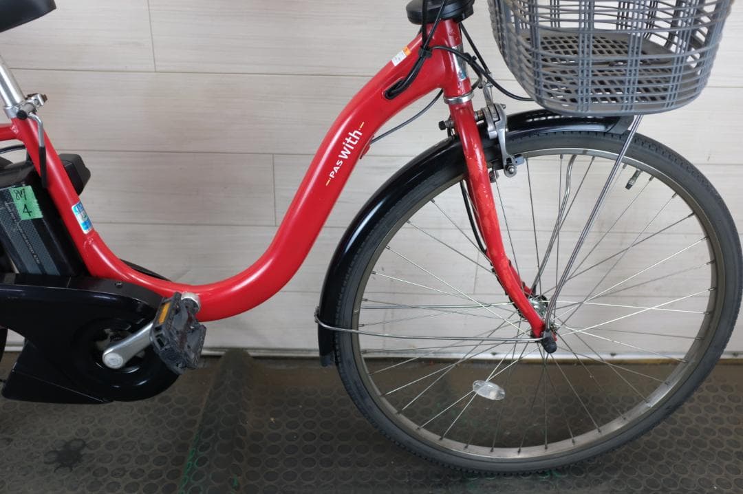 電動自転車ヤマハPAS　With26インチ3段　8.7Ah（4点灯）充電器あり
