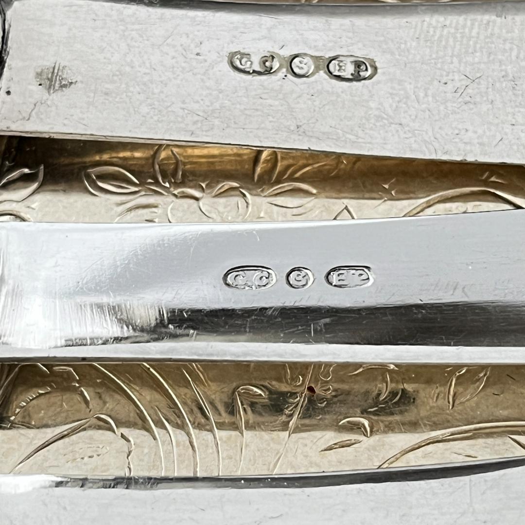 【英国】シェルのティーナイフ 6本【シルバープレート】ケース