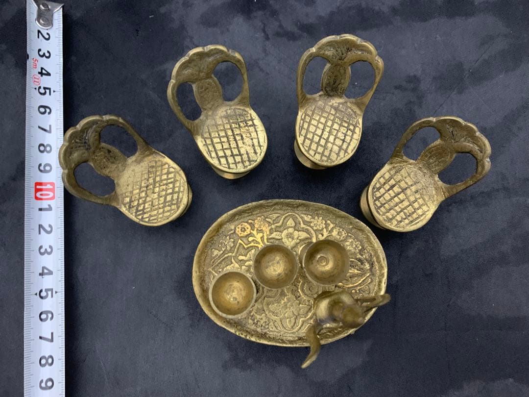 アンティーク　真鍮　ミニチュア　テーブル　チェア　ゴブレット　ポット　まとめ売