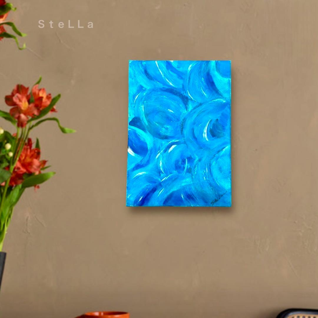 モダンアート　現代アート　ブルー　抽象画　北欧アート　北欧　スタイリッシュ　絵画