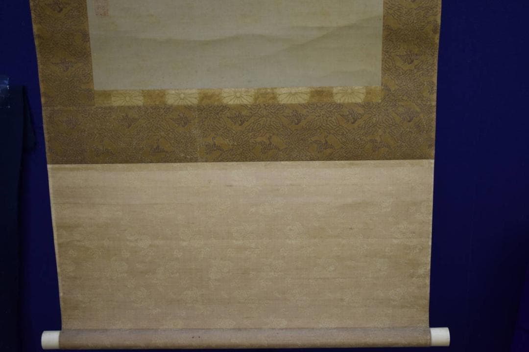 真作/谷文晁/松鶴画賛/桐箱二重箱付/布袋屋掛軸HI-98