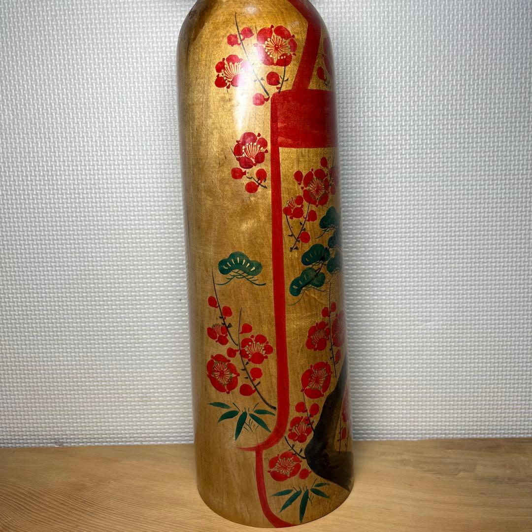 ⭕️木地山こけし1.5尺　伝統こけし　小椋啓太郎指導松竹梅模様　蒔絵師　小野寺重一