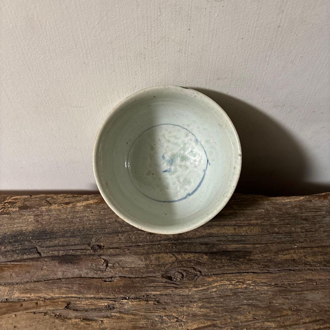 李朝染付草花紋鉢　朝鮮古美術　白磁　茶道具　韓国骨董　アンティーク　白洲正子