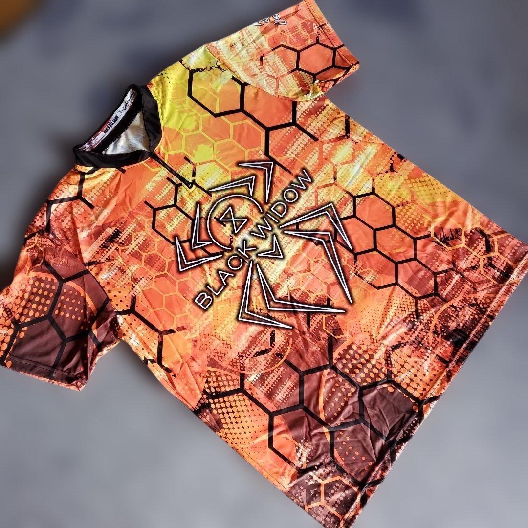 ボウリングウェア　ブラックウィドー　サイズ4XL　オレンジ　大きめ　USA製