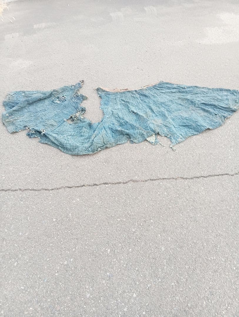 襤褸　合羽　江戸　古布　刺子　リメイク　ボロ　綿　藍染　時代劇 レインコート