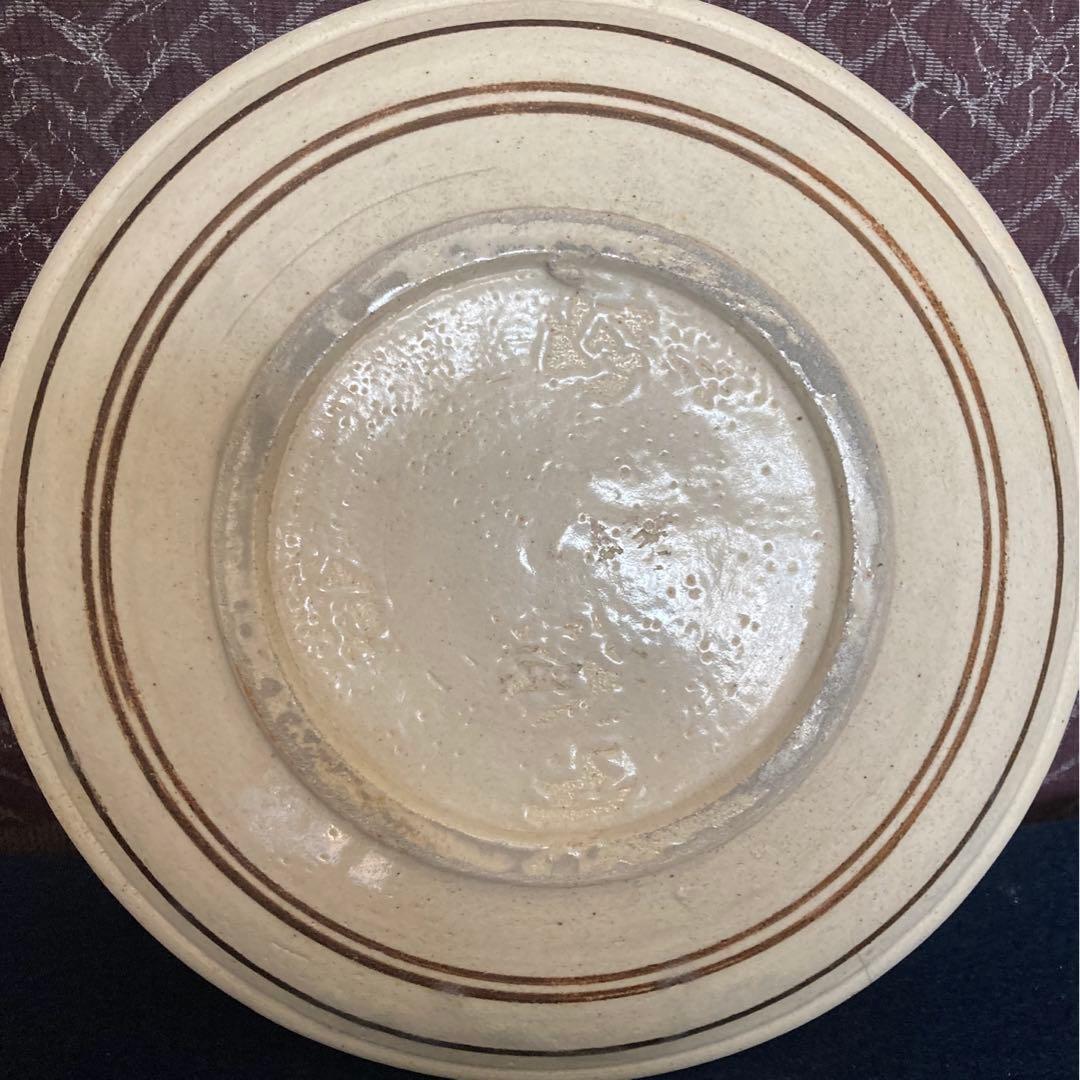 古絵瀬戸　宝寿御坊様紋平皿