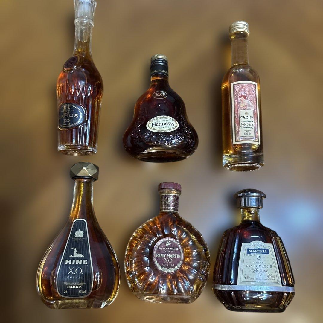 未開封 ミニボトル６本セット Hennessy XO CAMUS MARTELL