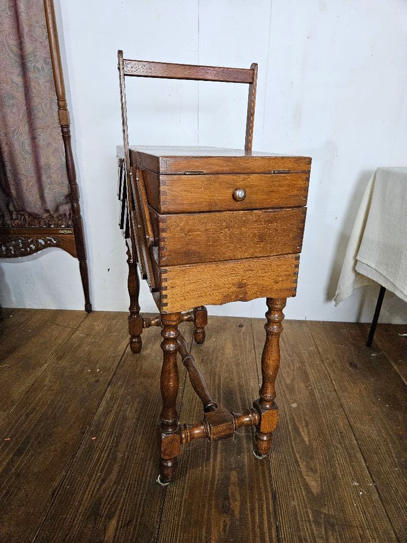 フランスアンティーク ソーイングボックス 木製 レトロ ディスプレイ 小物入れ