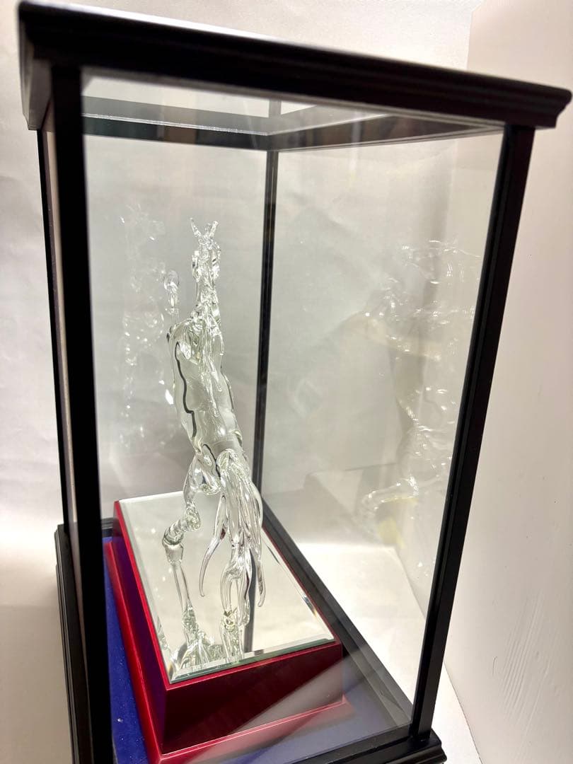 #水晶製 騎立ち馬オブジェ ケース付