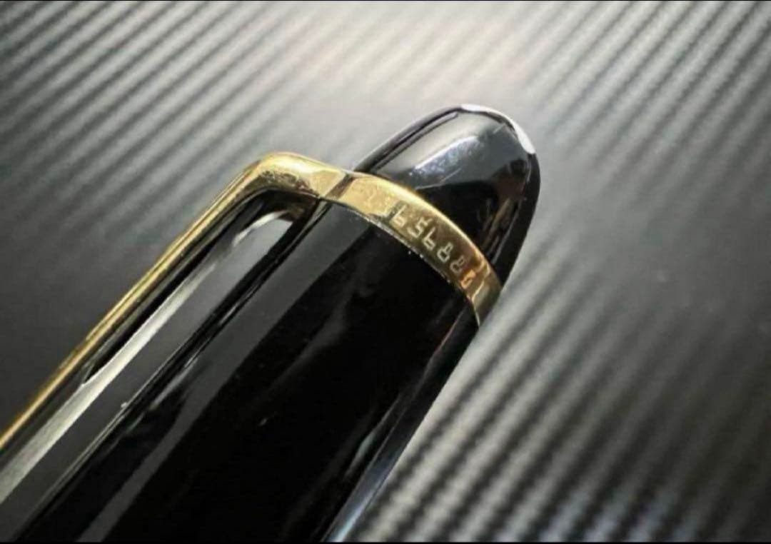 極美品 モンブラン 144 万年筆 M 中字 中白 ブラック×ゴールド