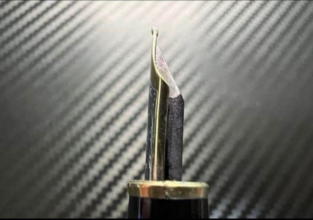 極美品 モンブラン 144 万年筆 M 中字 中白 ブラック×ゴールド