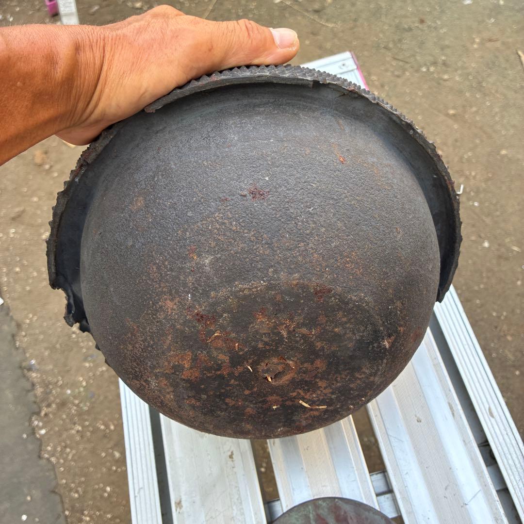 風炉釜 アラレ鉄釜 金属工芸 鐶付 釜鐶 茶道具 炭道具 茶釜 時代物 レトロ