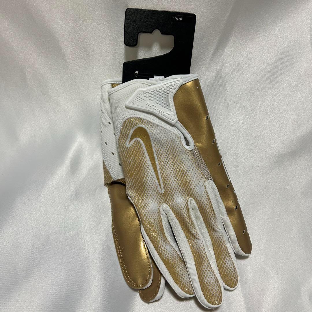 【新品】 アメフト NIKE ベイパージェット7.0 グローブ　白・金　L