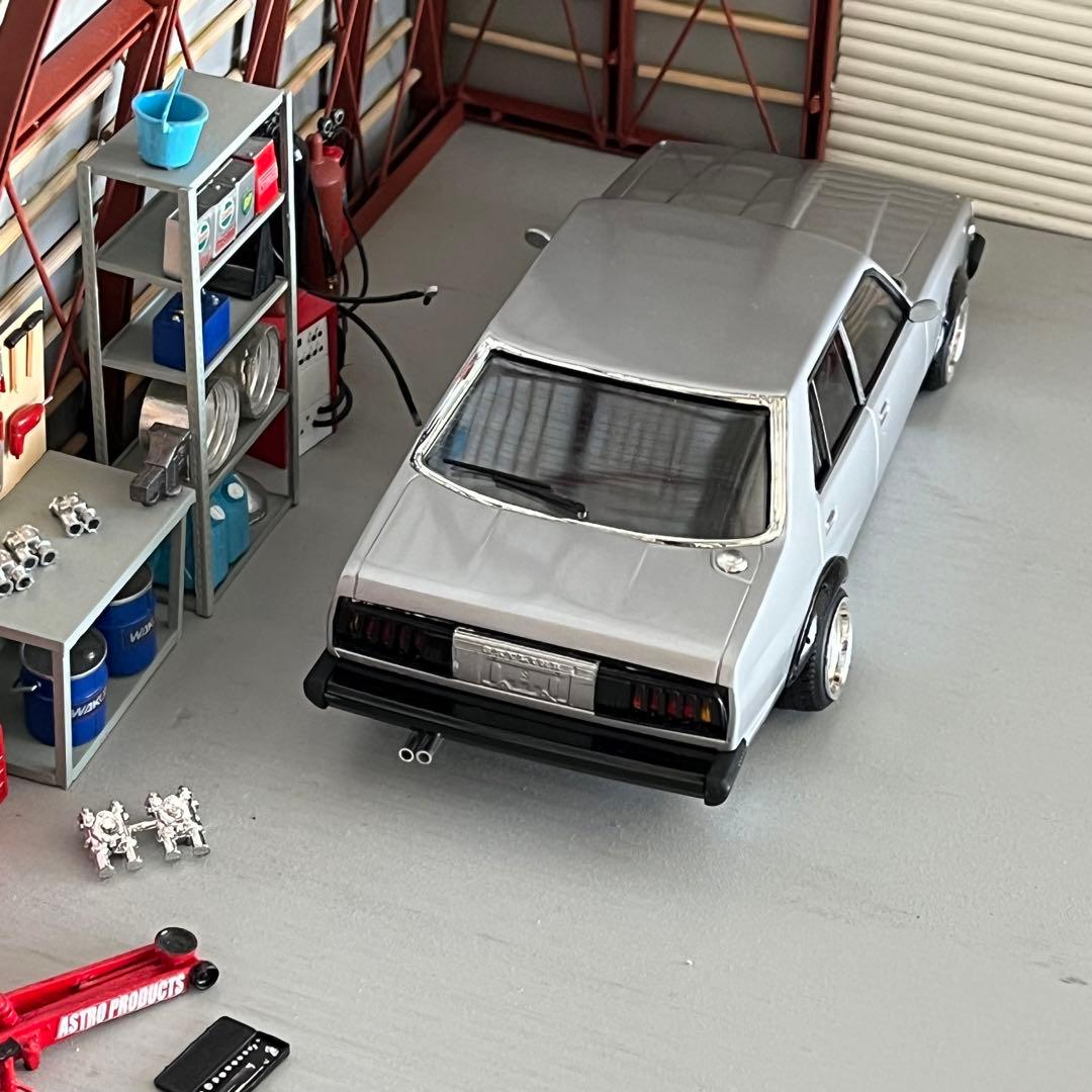 プラモデル車完成品　アオシマ　1/24  ジャパン4Dr  街道レーサー 旧車